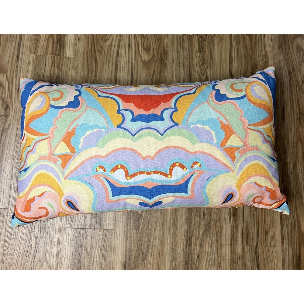 POD Throw Pillow Colorful Psychedelic Lumbar Abstract Canvas 32x18